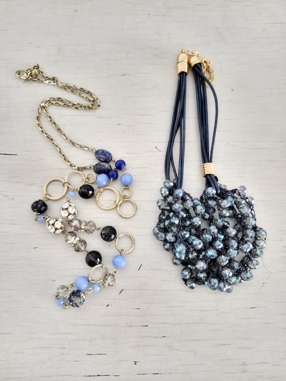 Blue-tone Costume Necklaces Lot of 2